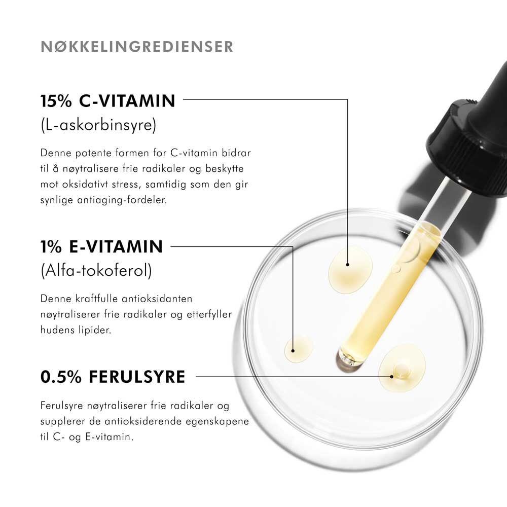 C E Ferulic med 15% L-askorbinsyre